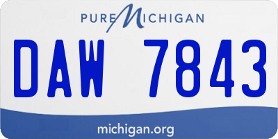 MI license plate DAW7843
