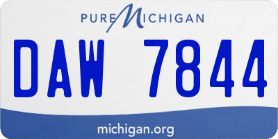 MI license plate DAW7844