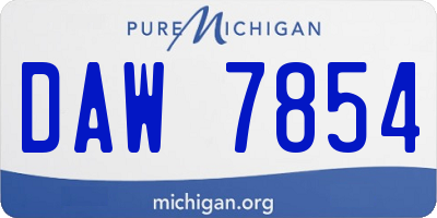 MI license plate DAW7854