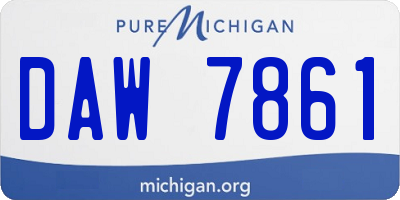 MI license plate DAW7861