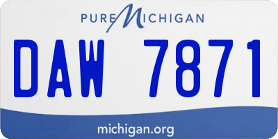 MI license plate DAW7871