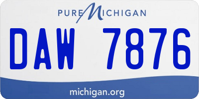 MI license plate DAW7876