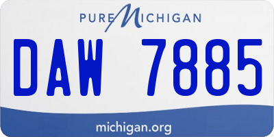 MI license plate DAW7885