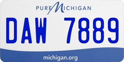 MI license plate DAW7889