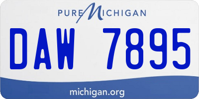 MI license plate DAW7895