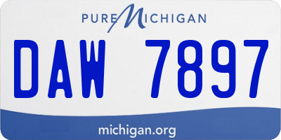 MI license plate DAW7897