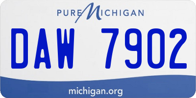 MI license plate DAW7902