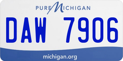 MI license plate DAW7906