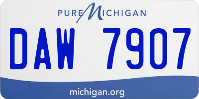 MI license plate DAW7907