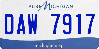 MI license plate DAW7917