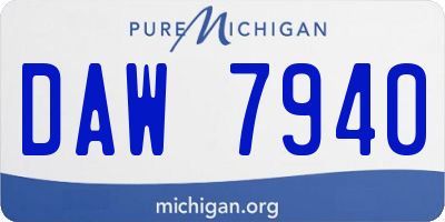 MI license plate DAW7940