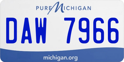 MI license plate DAW7966