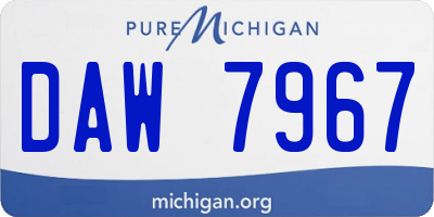 MI license plate DAW7967