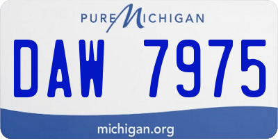 MI license plate DAW7975