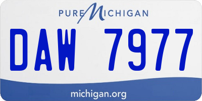 MI license plate DAW7977