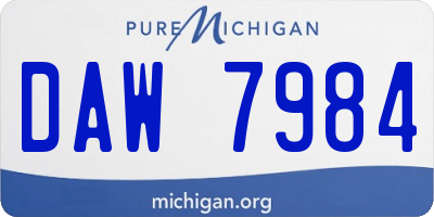 MI license plate DAW7984