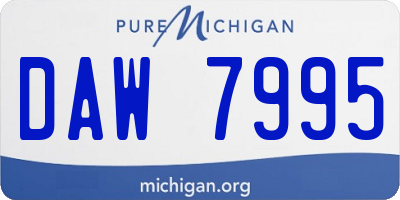 MI license plate DAW7995