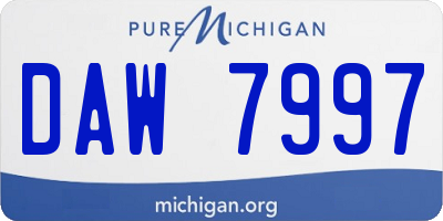 MI license plate DAW7997