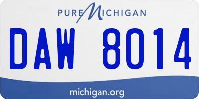 MI license plate DAW8014