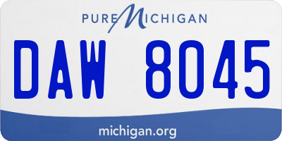 MI license plate DAW8045