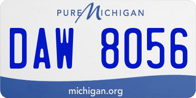 MI license plate DAW8056