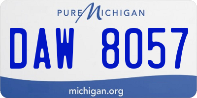 MI license plate DAW8057