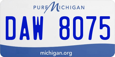 MI license plate DAW8075