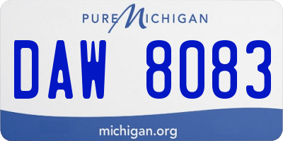 MI license plate DAW8083