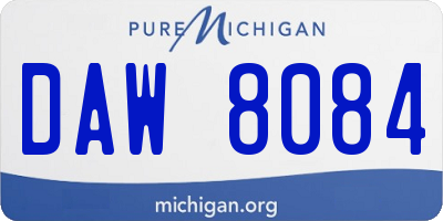 MI license plate DAW8084