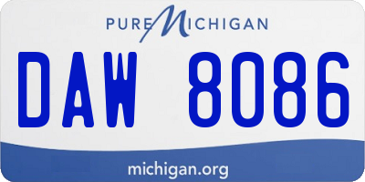 MI license plate DAW8086