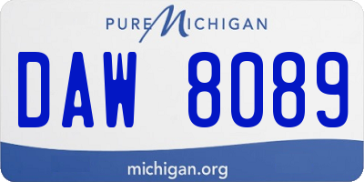 MI license plate DAW8089