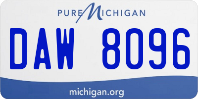 MI license plate DAW8096