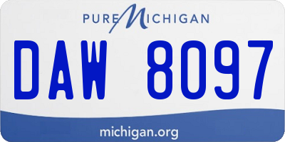 MI license plate DAW8097
