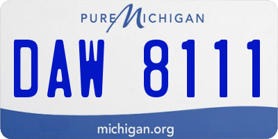 MI license plate DAW8111