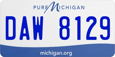 MI license plate DAW8129