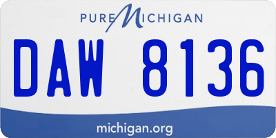 MI license plate DAW8136