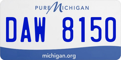 MI license plate DAW8150