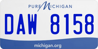 MI license plate DAW8158