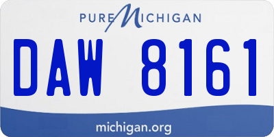 MI license plate DAW8161