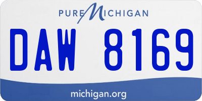 MI license plate DAW8169
