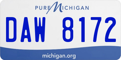 MI license plate DAW8172