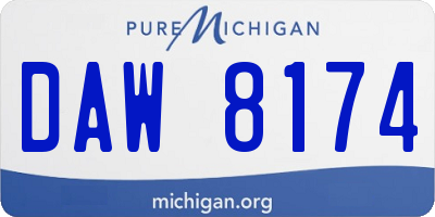 MI license plate DAW8174