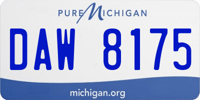 MI license plate DAW8175