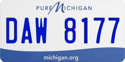 MI license plate DAW8177