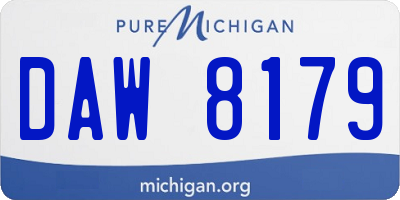 MI license plate DAW8179