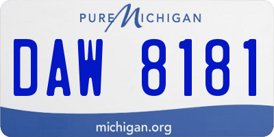 MI license plate DAW8181