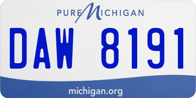 MI license plate DAW8191