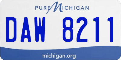 MI license plate DAW8211
