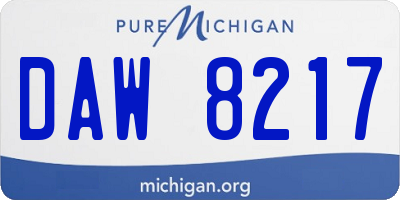 MI license plate DAW8217