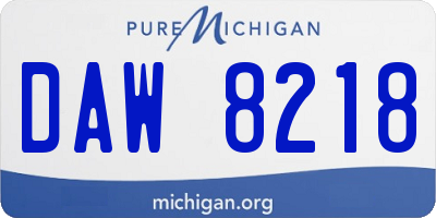 MI license plate DAW8218